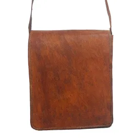 Tall Leather Messenger Bag