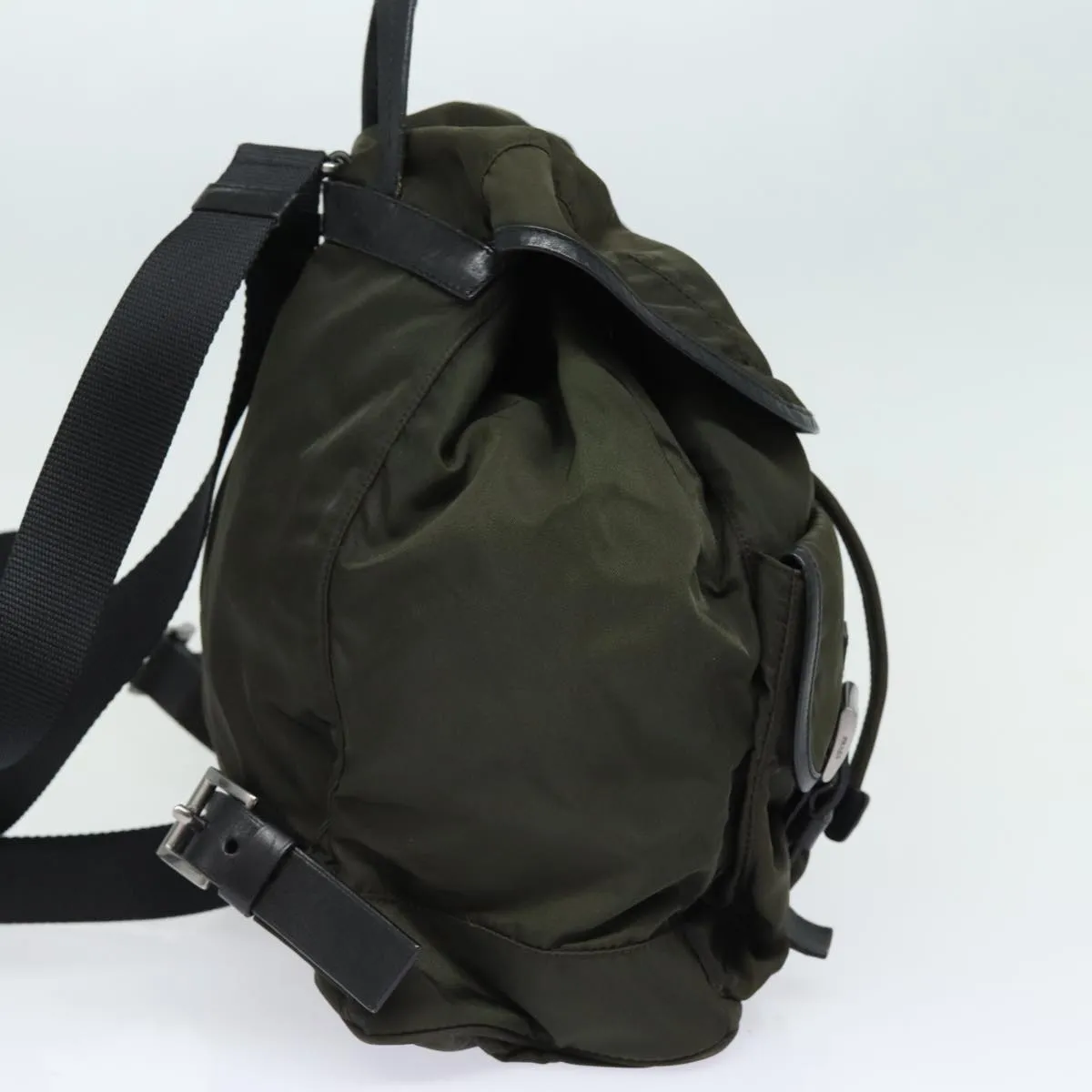 Trendy Inspired Prada Backpack Nylon Khaki Auth 78806