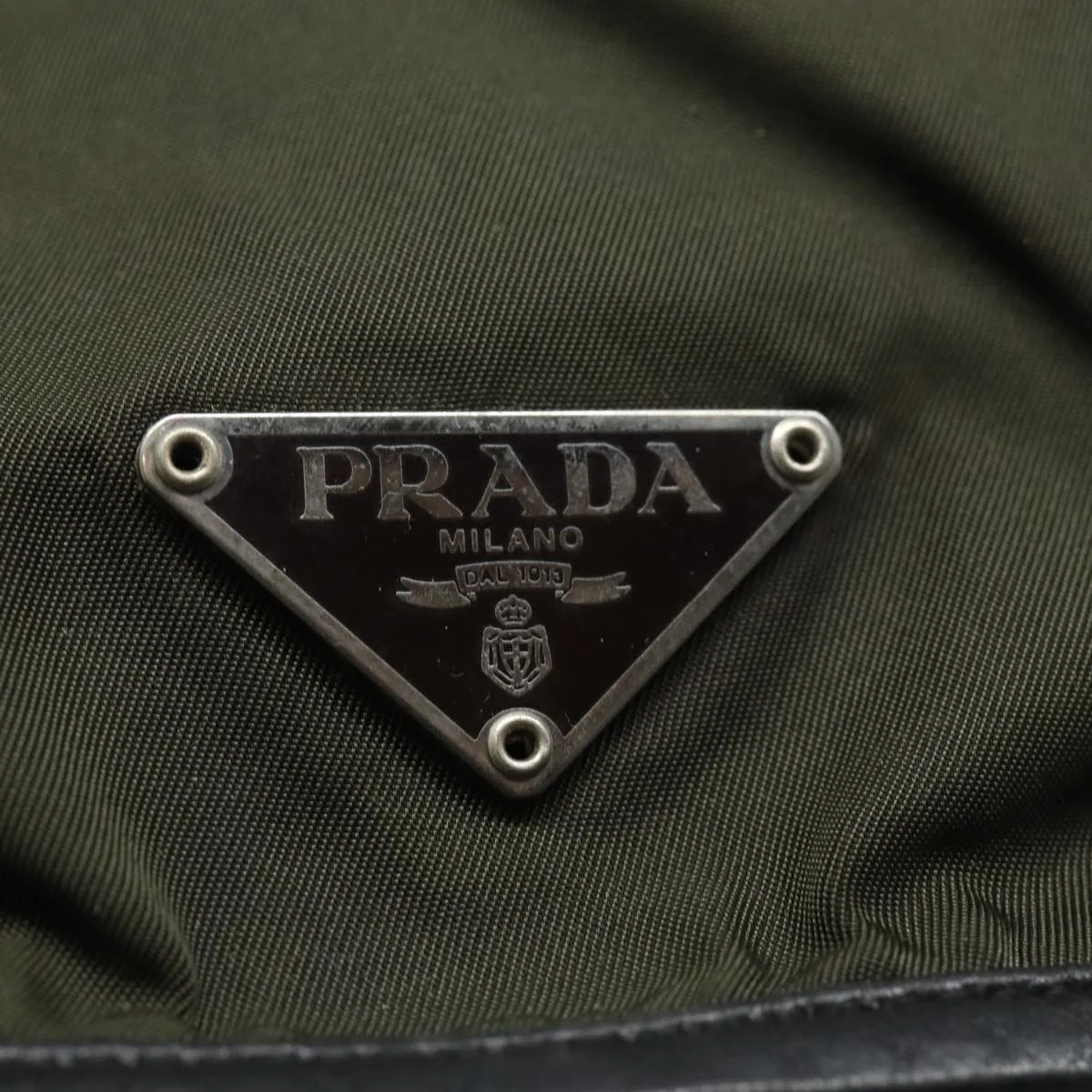 Trendy Inspired Prada Backpack Nylon Khaki Auth 78806