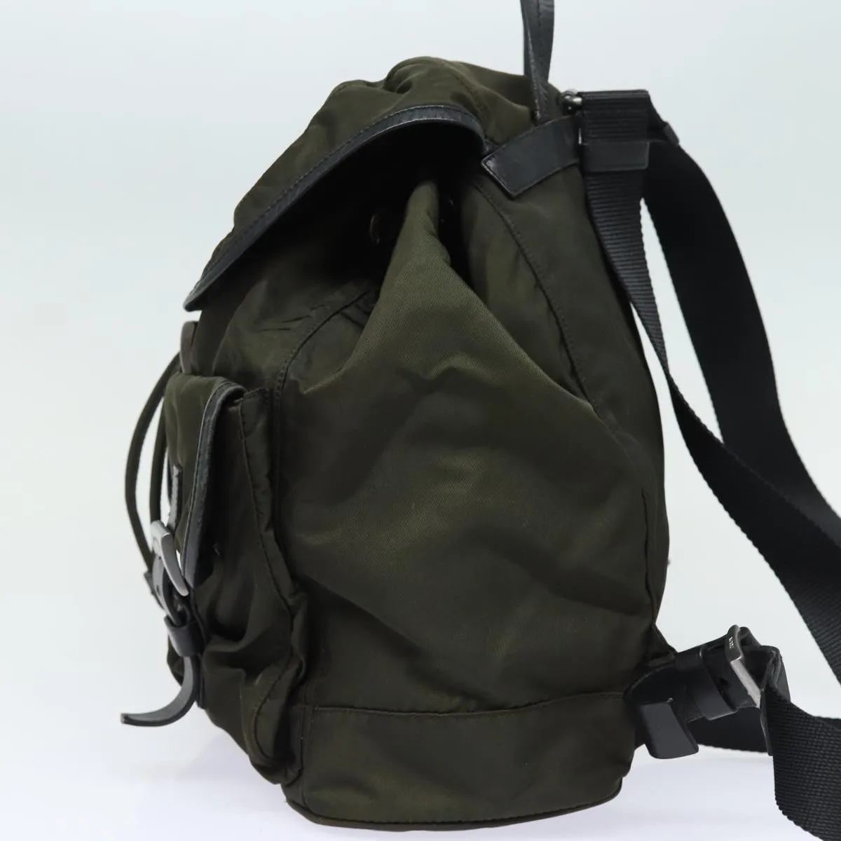 Trendy Inspired Prada Backpack Nylon Khaki Auth 78806