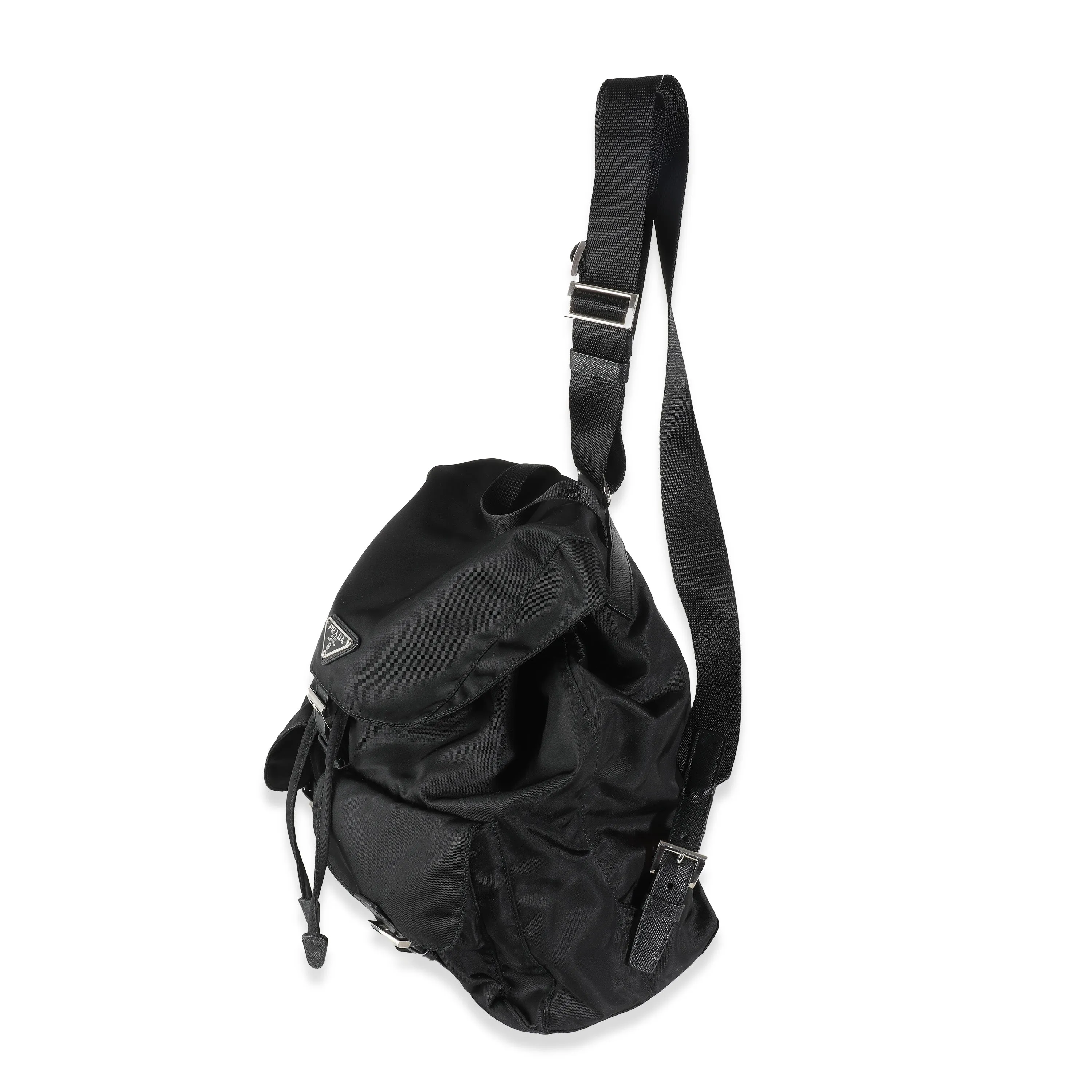 Trendy Inspired Prada Black Tessuto Nylon Small Logo Backpack