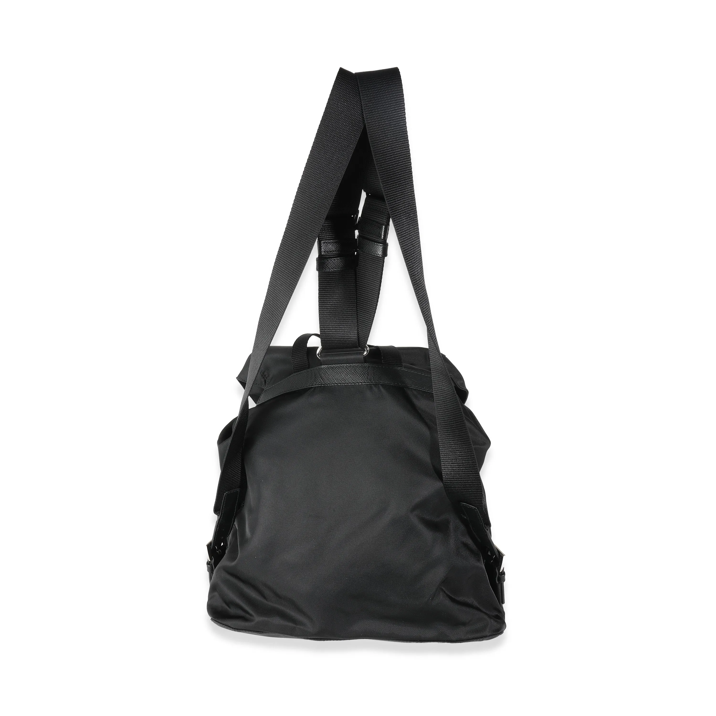 Trendy Inspired Prada Black Tessuto Nylon Small Logo Backpack