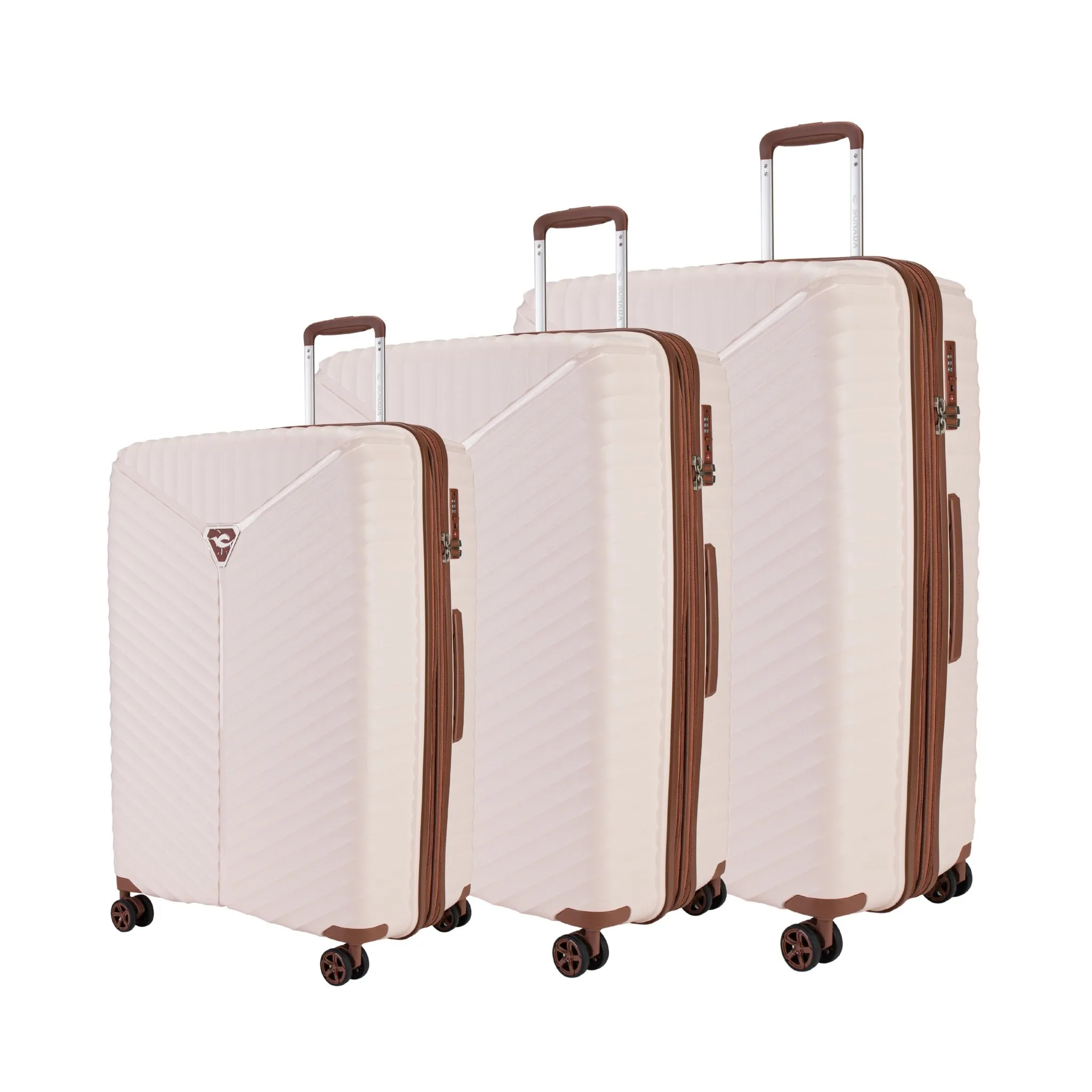 Turin Suitcase Set of 3   Beauty Case - Feather Grey