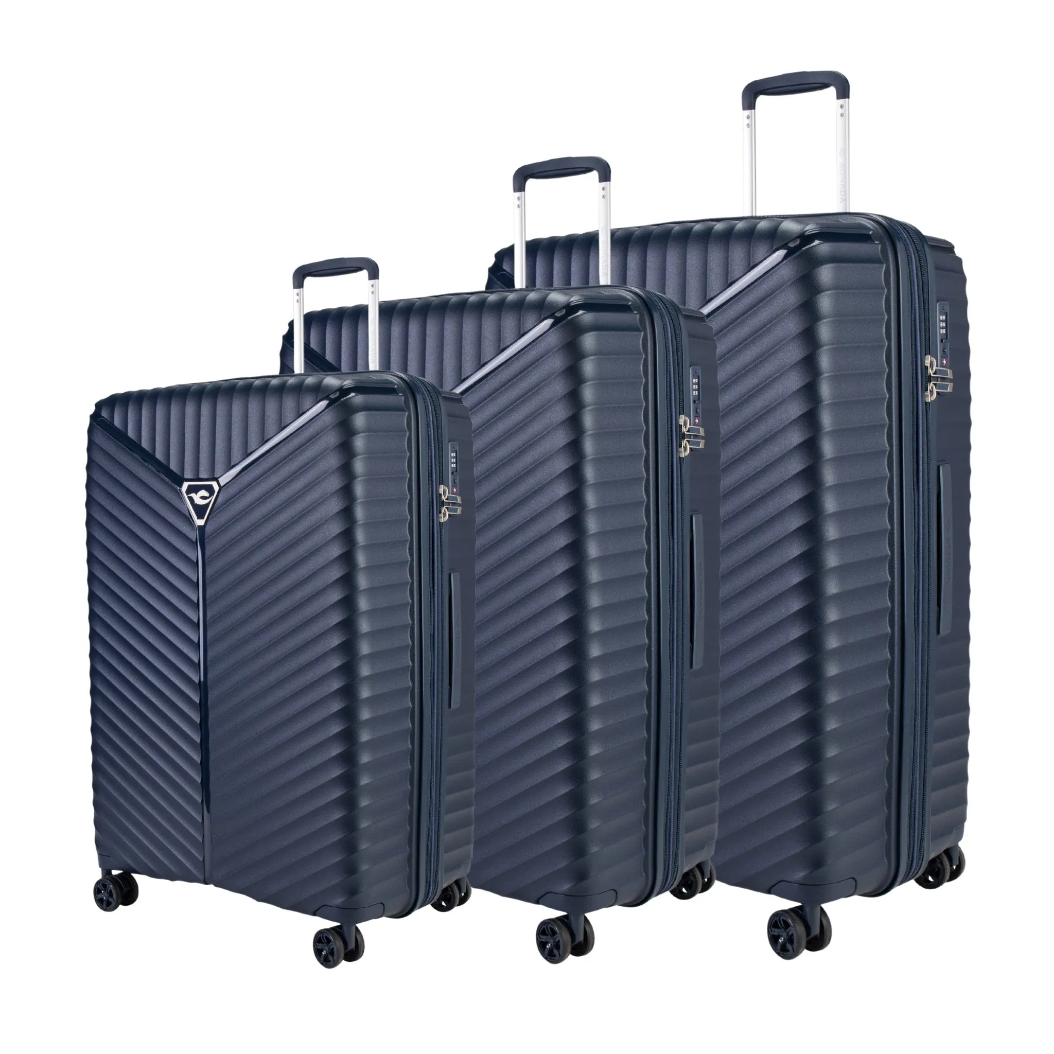 Turin Suitcase Set of 3   Beauty Case - Feather Grey