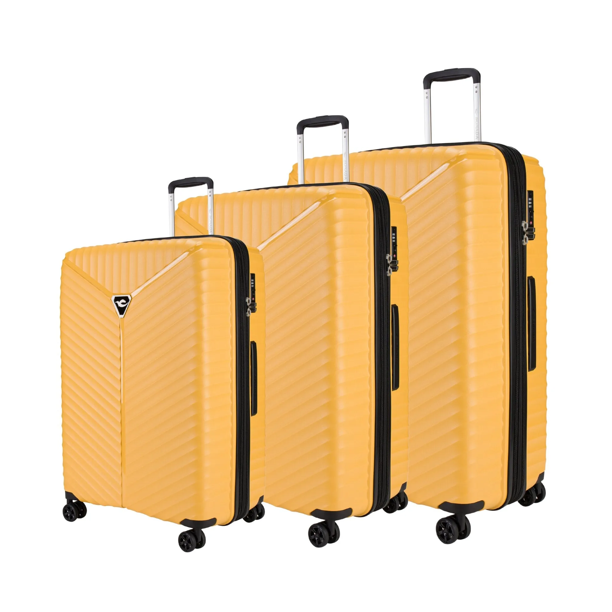 Turin Suitcase Set of 3   Beauty Case - Feather Grey