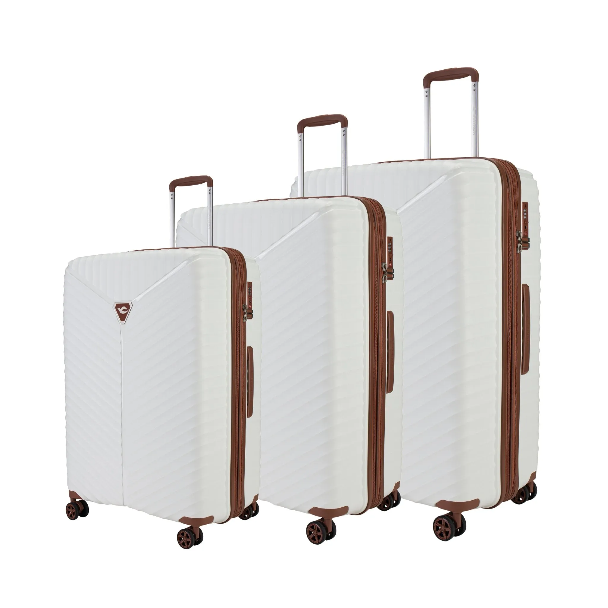 Turin Suitcase Set of 3   Beauty Case - Feather Grey