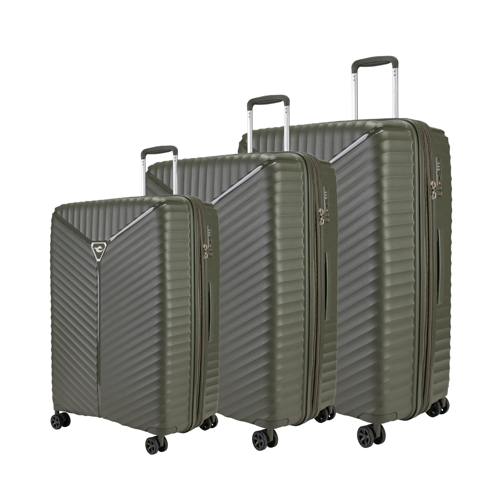 Turin Suitcase Set of 3   Beauty Case - Feather Grey