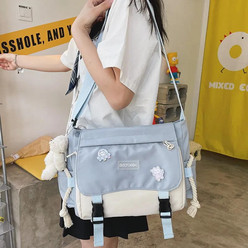 Wenkouban Ulzzang Casual Big Bag Women Student School Bags For Teenage Girls Messenger Bag Shoulder Bag Crossbody Bags Women Bolsa Feminin