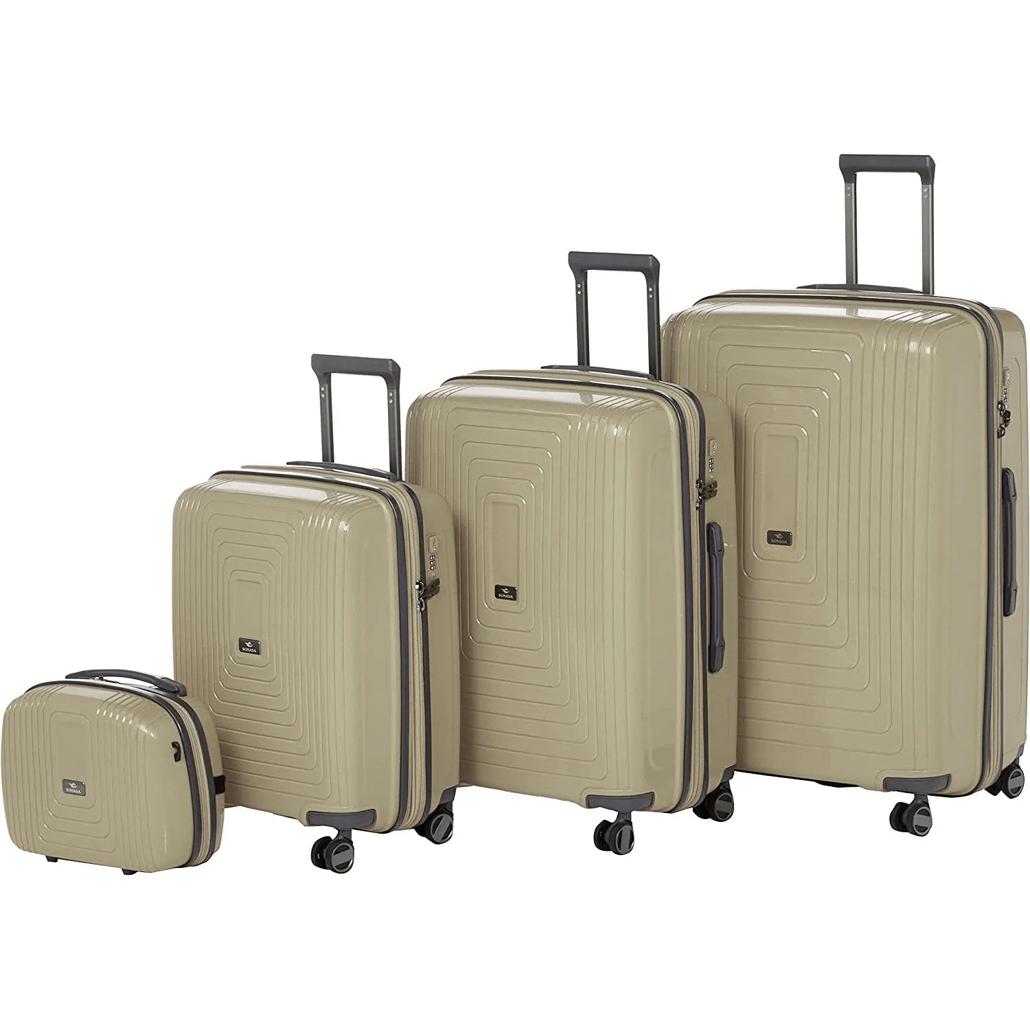 York Hardcase Luggage Set of 4 - Dark Grey